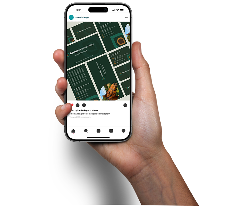 Telefoon met social media post.